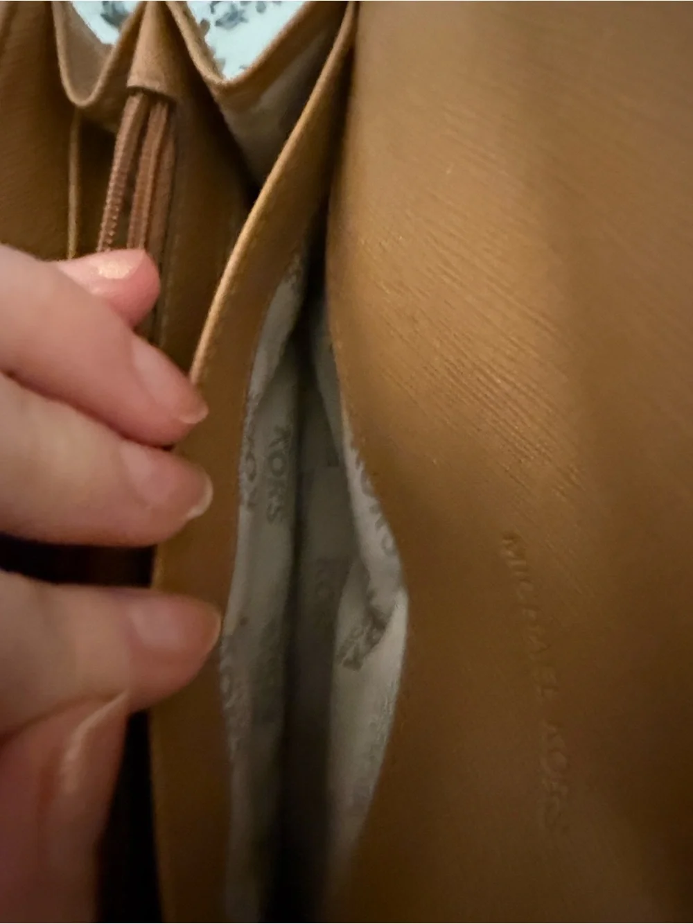 Michael Kors Brown Signature MK Fulton Continental Wallet with Gold Emblem